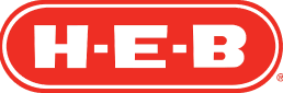 El logo heb sobre un fondo rojo.