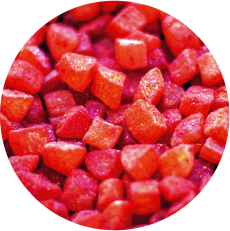 Un montón de cubos rojos en un círculo.